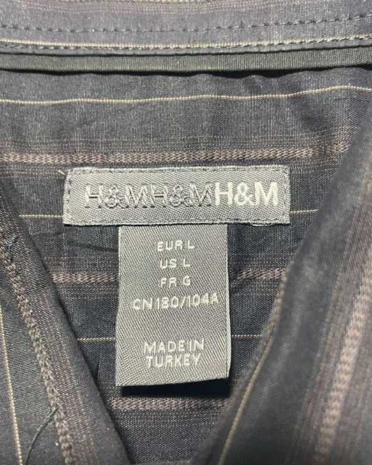 H&M Black Cotton Shirt For Men Large | Preloved Labels