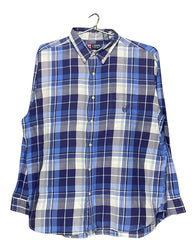 Chaps Blue Cotton Shirt For Men XX Large | Preloved Labels
