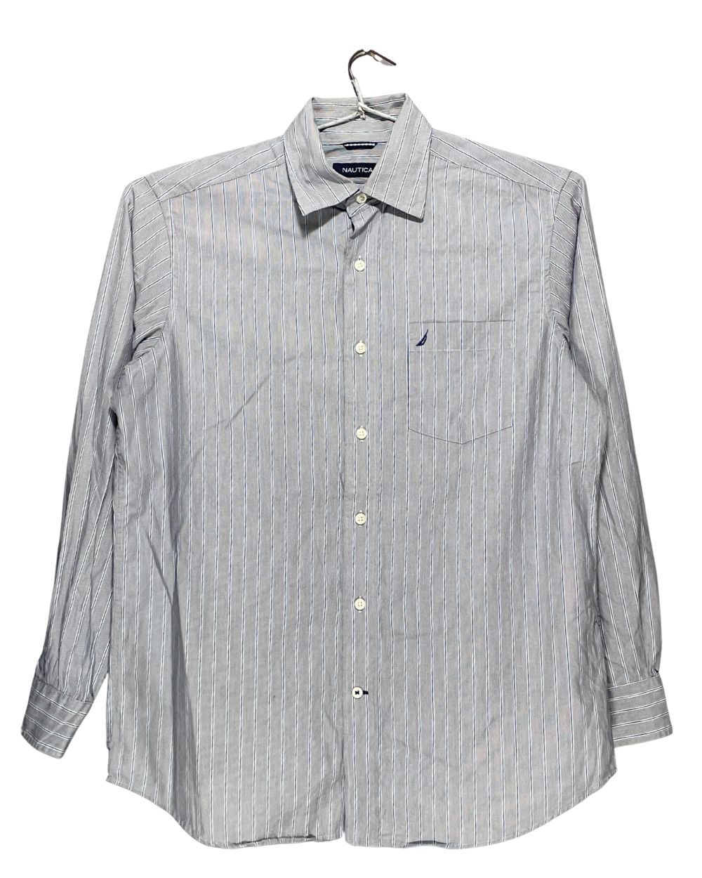 Nautica Gray Cotton Shirt For Men Large | Preloved Labels