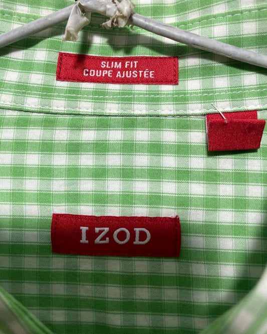 Izod Green Cotton Shirt For Men Large | Preloved Labels