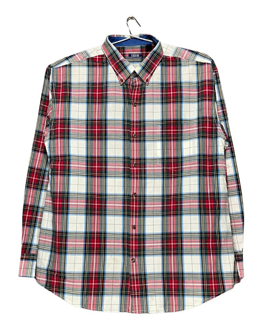 Izod Red Cotton Shirt For Men Large | Preloved Labels