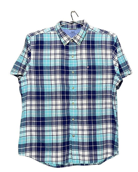 Izod Blue Cotton Shirt For Men Large | Preloved Labels