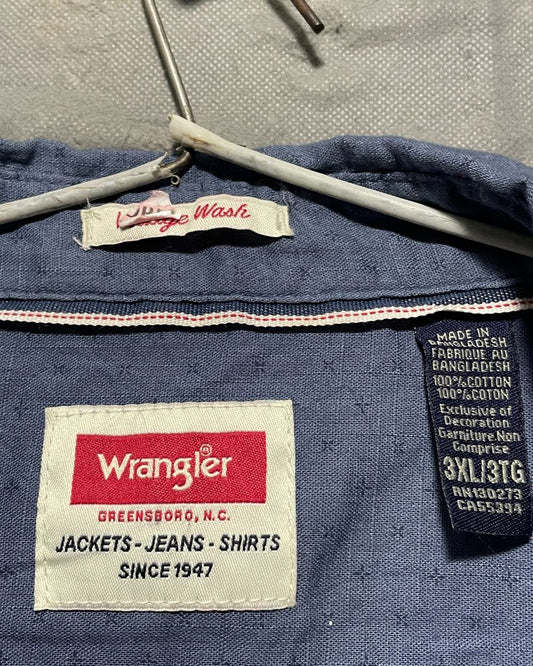 Wrangler Blue Cotton Shirt For Men 3X Large | Preloved Labels
