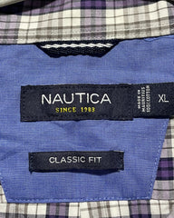 Nautica Purple Cotton Shirt For Men X Large