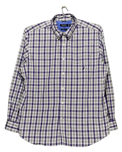 Nautica Purple Cotton Shirt For Men X Large
