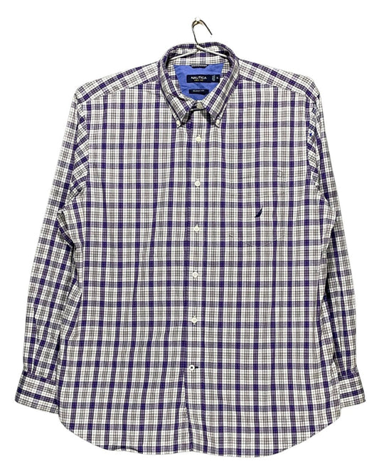 Nautica Purple Cotton Shirt For Men X Large