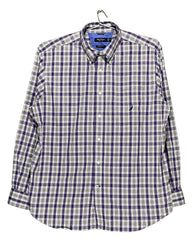 Nautica Purple Cotton Shirt For Men X Large