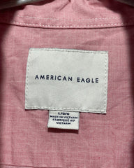 American Eagle Pink Cotton Shirt For Men Large
