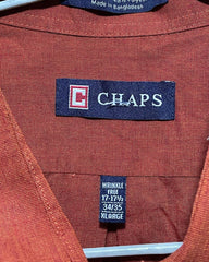 Chaps Orange Cotton Shirt For Men X Large