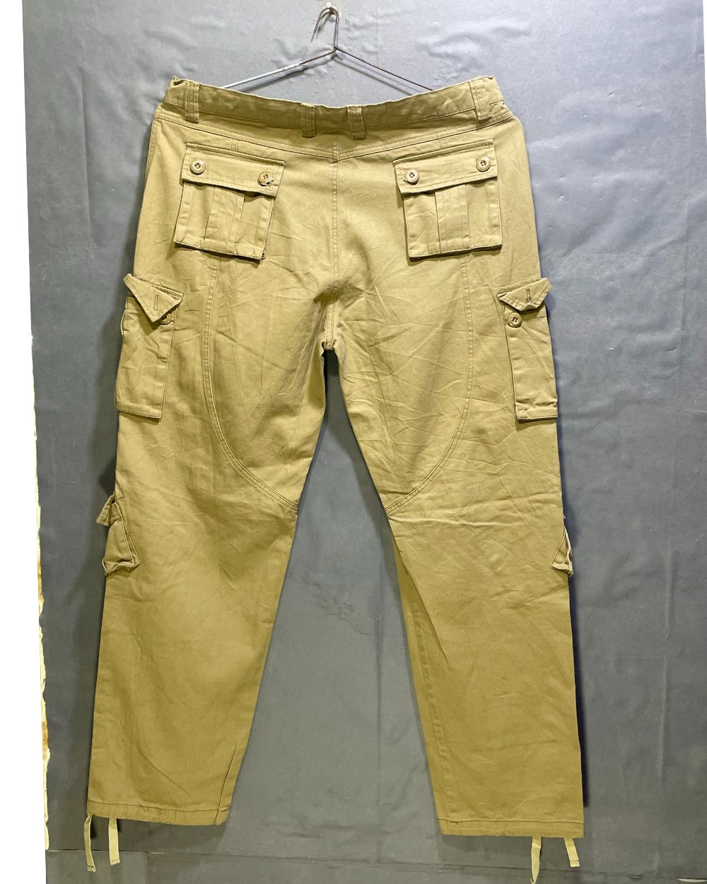 Thrift Hub Khaki Cargo Pants For Men XX Large