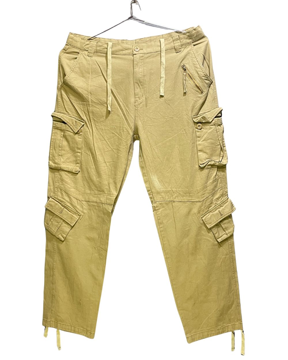 Thrift Hub Khaki Cargo Pants For Men XX Large