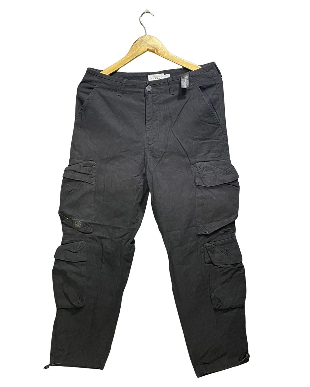 Topman Black Cotton For Men Cargo Pant Medium