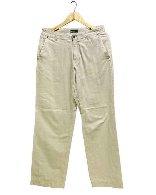 Eddie Bauer Cream Cotton Dress Pant For Men Medium