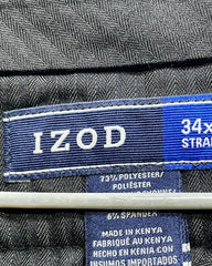 Izod Black Cotton Dress Pant For Men Large