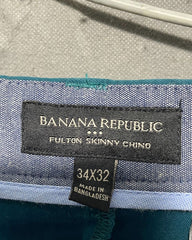 Banana Republic Green Cotton Dress Pant For Men Large