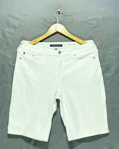 Calvin Klein White Cotton Short For Men Medium
