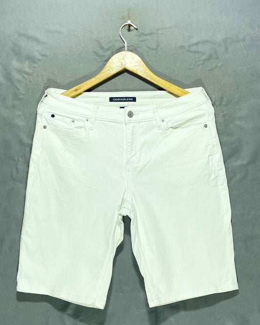 Calvin Klein White Cotton Short For Men Medium