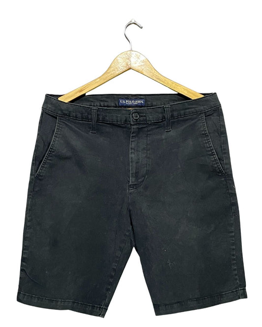 U.S. Polo Assn Black Cotton Short For Men L