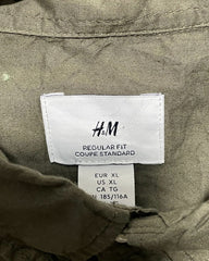H&M Green Cotton Shirt For Men X Large