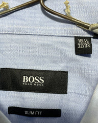Boss Blue Cotton Shirt For Men Medium