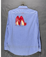 H&M Blue Cotton Shirt For Men X Large