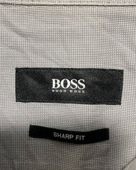 Boss Gray Cotton Shirt For Men Large