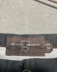 Black Brown Black Cotton Dress Pant For Men X Large