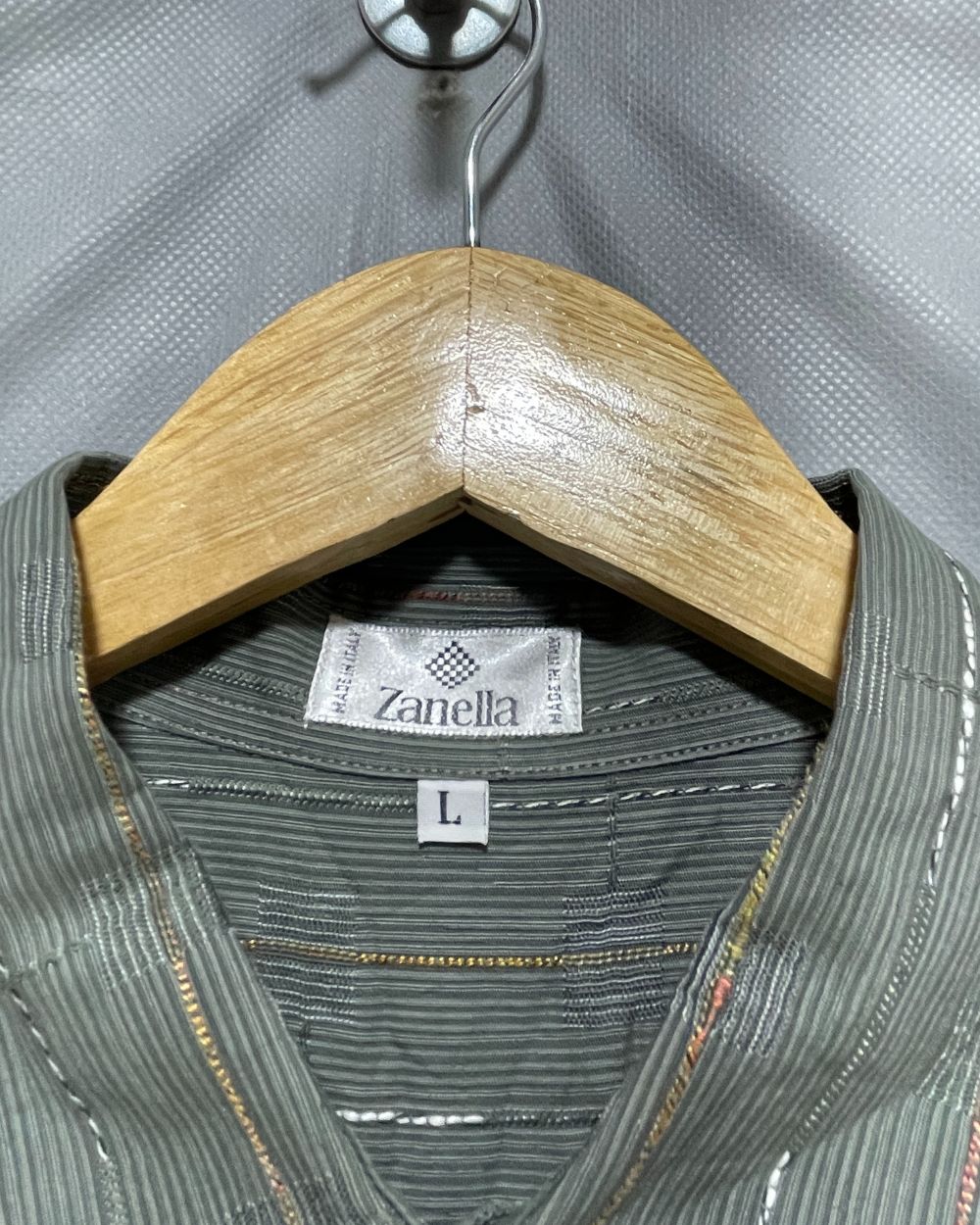 Zanella Gray Cotton Shirt For Men Large