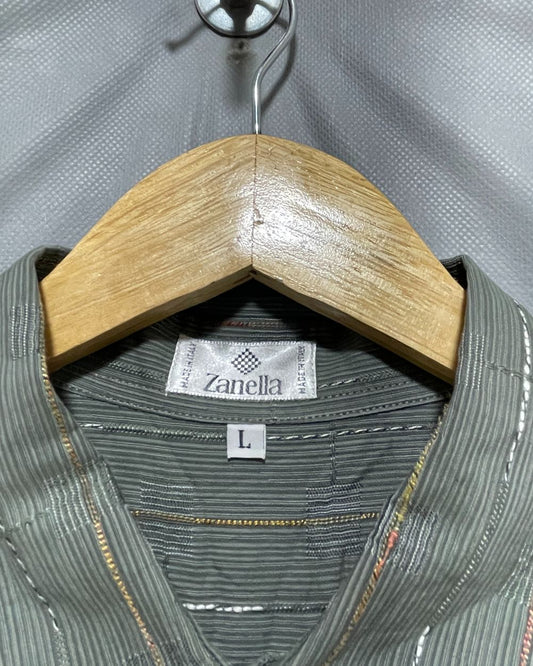 Zanella Gray Cotton Shirt For Men Large