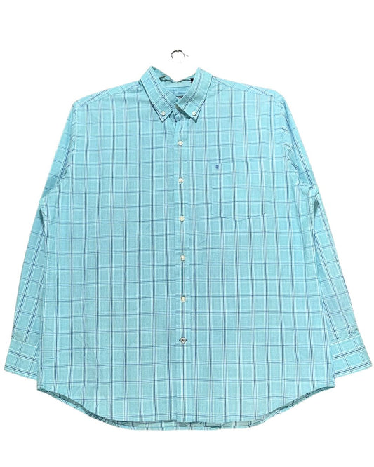 Izod Blue Cotton Shirt For Men XX Large