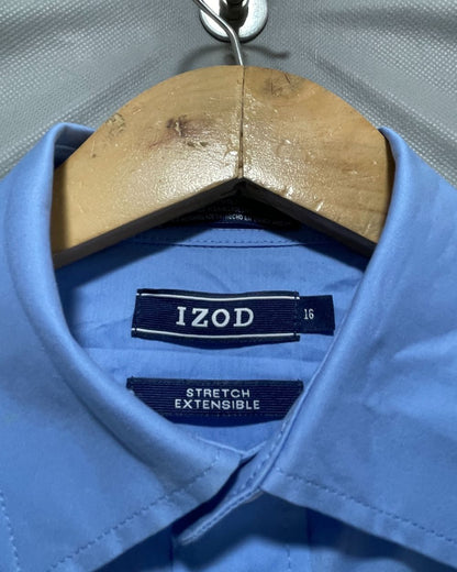 Izod Blue Cotton Shirt For Men S