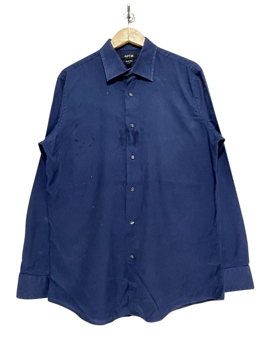 APT.9 Blue Cotton Shirt For Men Large