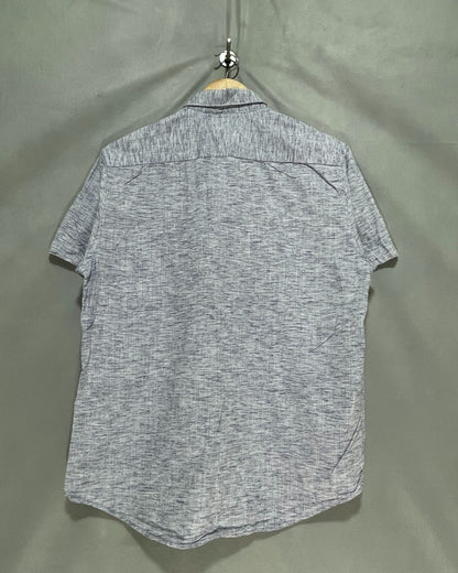Denim & Flower Gray Cotton Shirt For Men M