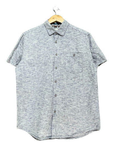Denim & Flower Gray Cotton Shirt For Men M