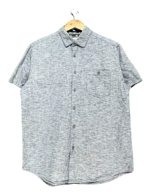 Denim & Flower Gray Cotton Shirt For Men M