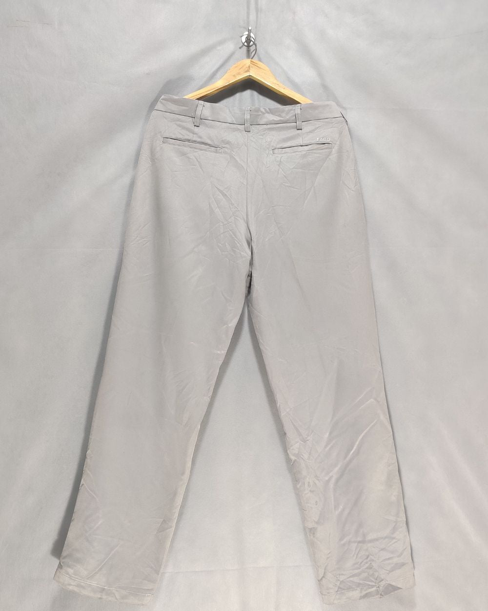 Izod Gray Cotton Dress Pant For Men L