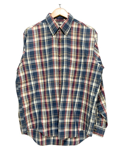 C.F.Hathaway Blue Cotton Shirt For Men Large