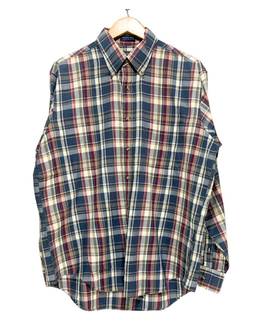 C.F.Hathaway Blue Cotton Shirt For Men Large
