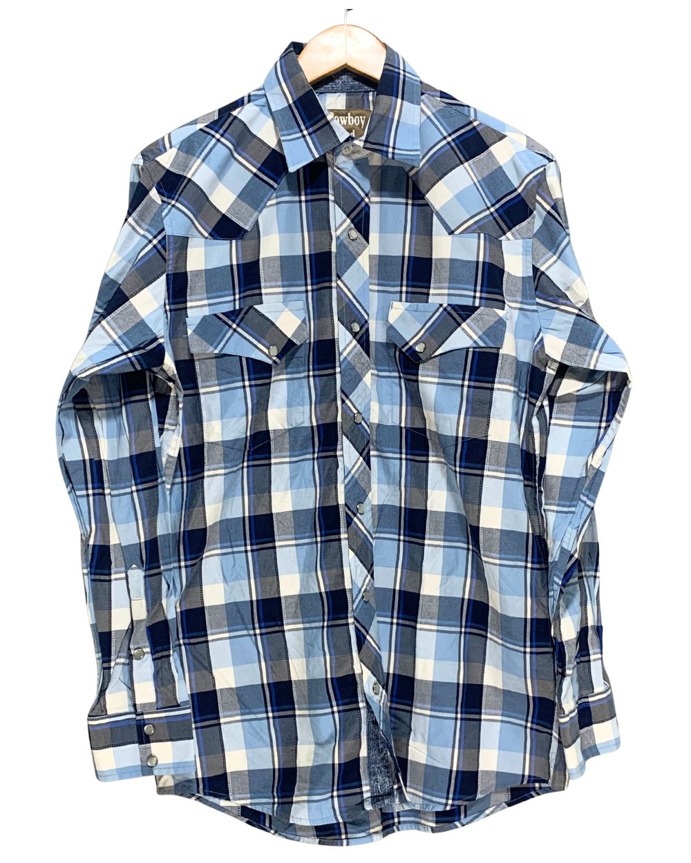 Cowboy Legend Blue Cotton Shirt For Men M