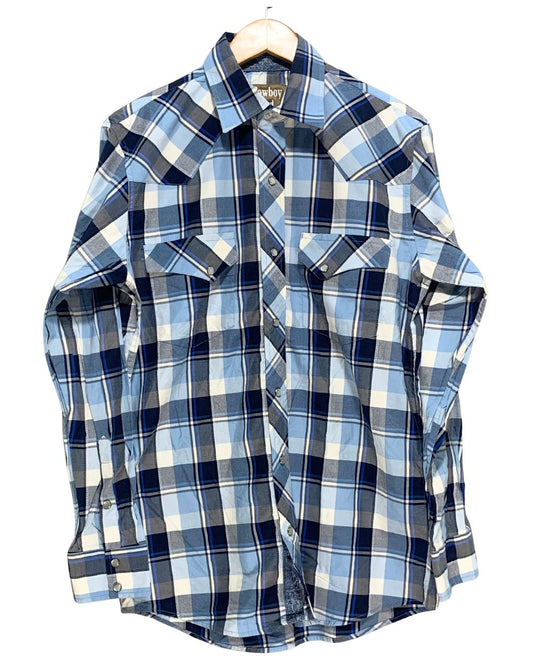 Cowboy Legend Blue Cotton Shirt For Men M