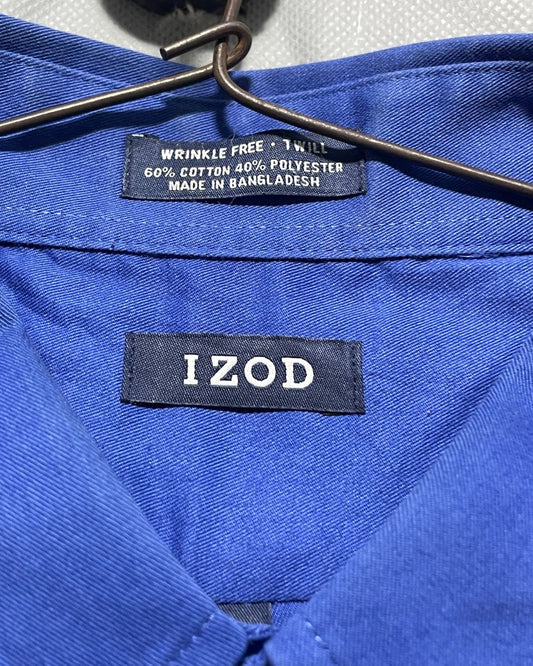 Izod Blue Cotton Shirt For Men XL