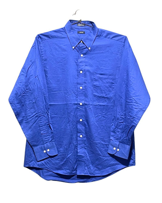 Izod Blue Cotton Shirt For Men XL