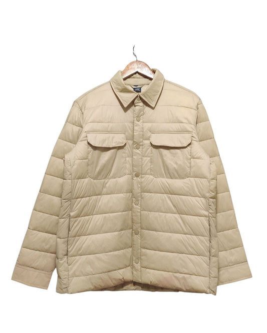 George Cream Puffer Jacket For Men Medium