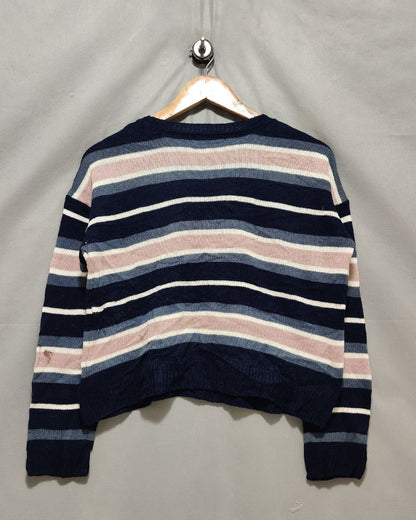Pink Rose Blue For Women Sweater Small