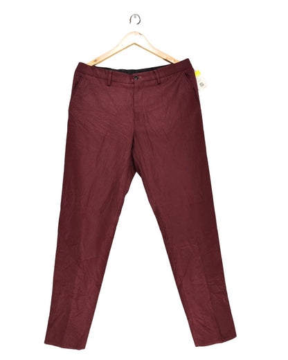 Zara Maroon Cotton Dress Pant For Men M