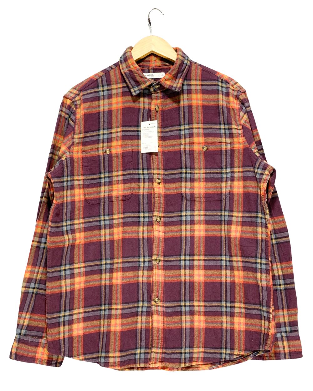 Sonoma Maroon Falalen Winter Shirt For Men Large