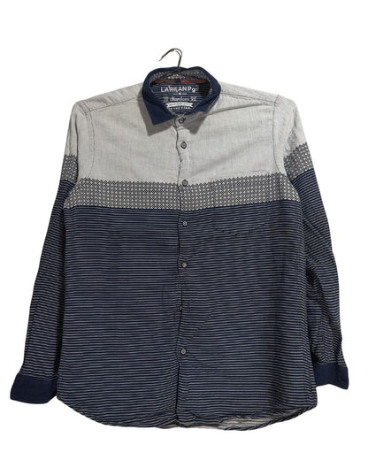 Lawman Pg3 Blue Cotton Shirt For Men Medium