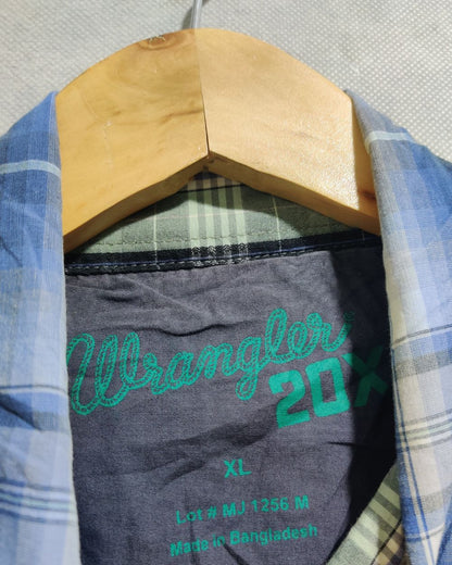 Wrangler Blue Cotton Shirt For Men X Large
