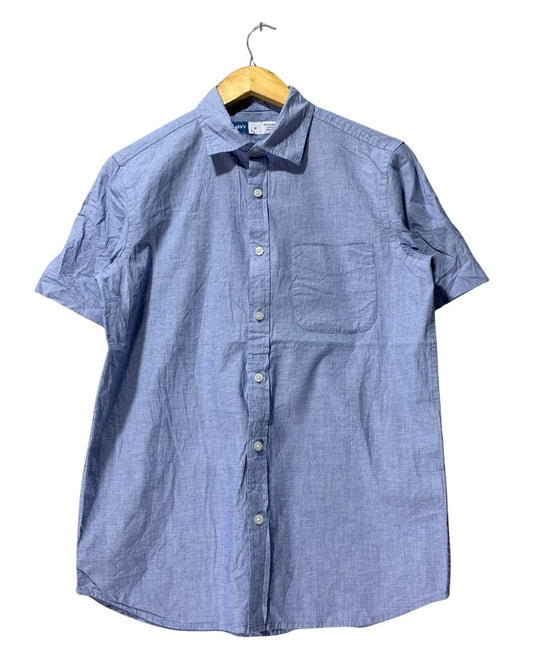 Old Navy Blue Cotton Shirt For Men Small