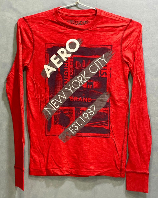 Aeropostale Branded Original Cotton Red & White T Shirt For Men